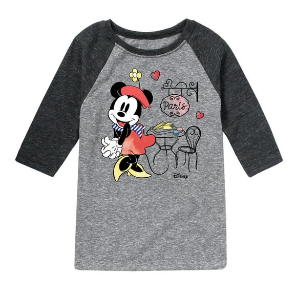 Disney - Mickey & Friends - Minnie Mouse in Paris - Toddler And Youth Raglan Graphic T-Shirt