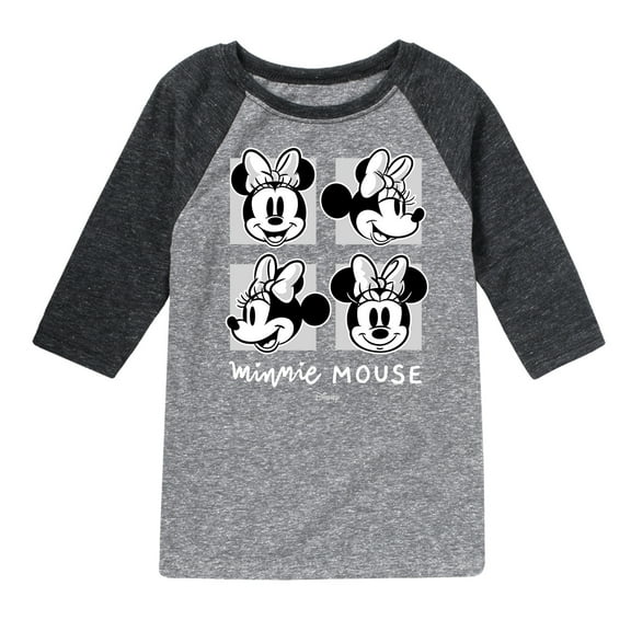 Disney - Mickey & Friends - Minnie Mouse's Expressions - Toddler And Youth Raglan Graphic T-Shirt