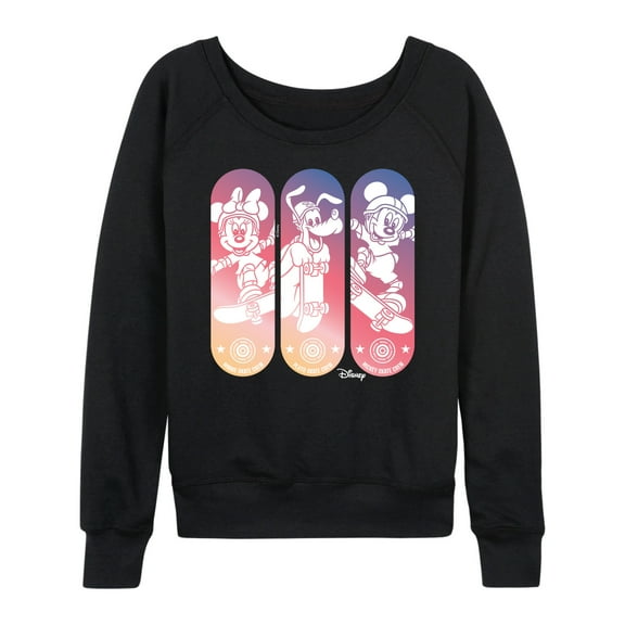 Disney - Mickey & Friends - Minnie, Pluto, & Mickey - Skate Crew - Women's Lightweight French Terry Long Sleeve Shirt