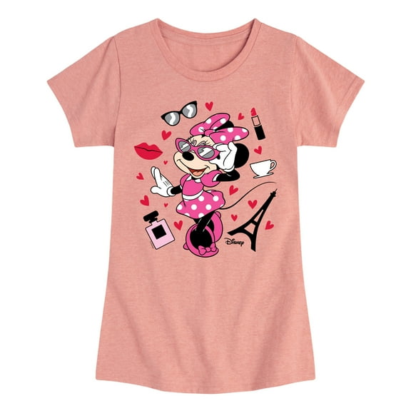 Disney - Mickey & Friends - Minnie - Pretty in Paris - Toddler And Youth Girls Short Sleeve Graphic T-Shirt