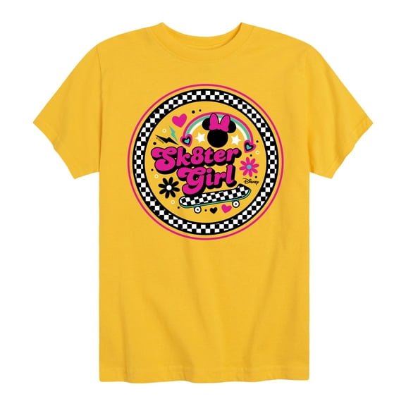 Disney - Mickey & Friends - Minnie - Sk8ter Girl - Finish Line Flag - Toddler And Youth Short Sleeve Graphic T-Shirt