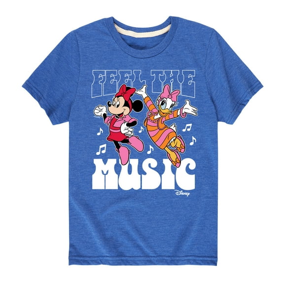 Disney - Mickey & Friends - Minnie and Daisy Dancing - Feel The Music - Toddler And Youth Short Sleeve Graphic T-Shirt