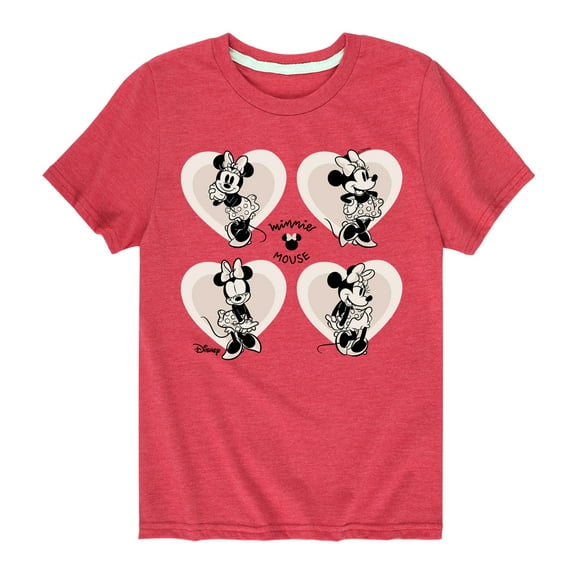 Disney - Mickey & Friends - Minnie in Heart Grid - Minnie's House - Toddler And Youth Short Sleeve Graphic T-Shirt