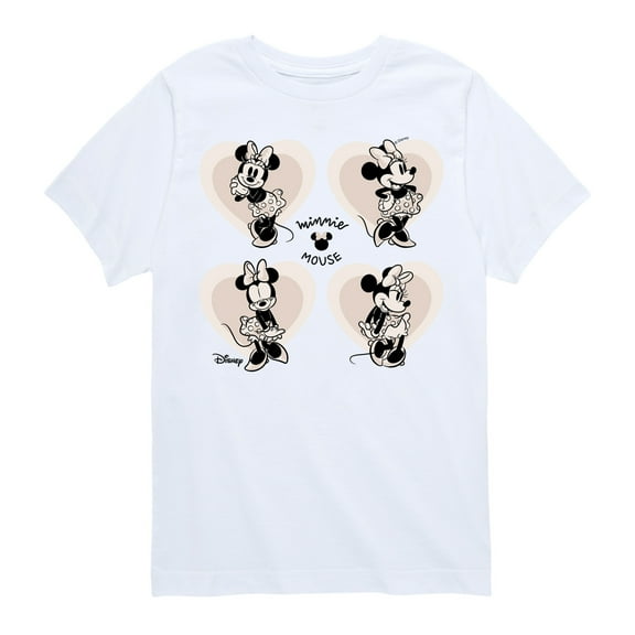 Disney - Mickey & Friends - Minnie in Heart Grid - Minnie's House - Toddler And Youth Short Sleeve Graphic T-Shirt