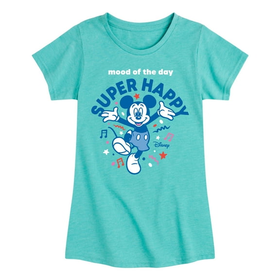 Disney - Mickey & Friends - Mood of the Day - Super Happy - Toddler And Youth Girls Short Sleeve Graphic T-Shirt