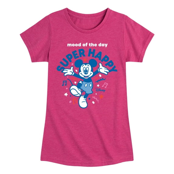 Disney - Mickey & Friends - Mood of the Day - Super Happy - Toddler And Youth Girls Short Sleeve Graphic T-Shirt