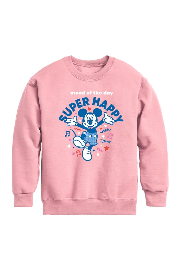 - Mickey & Friends - Mood of the Day - Super Happy - Toddler And Youth Long Sleeve Graphic T-Shirt