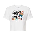 thumbnail image 1 of Disney - Mickey & Friends - Music Makes Me Goofy - Dancing - Juniors Cropped Cotton Blend T-Shirt, 1 of 5
