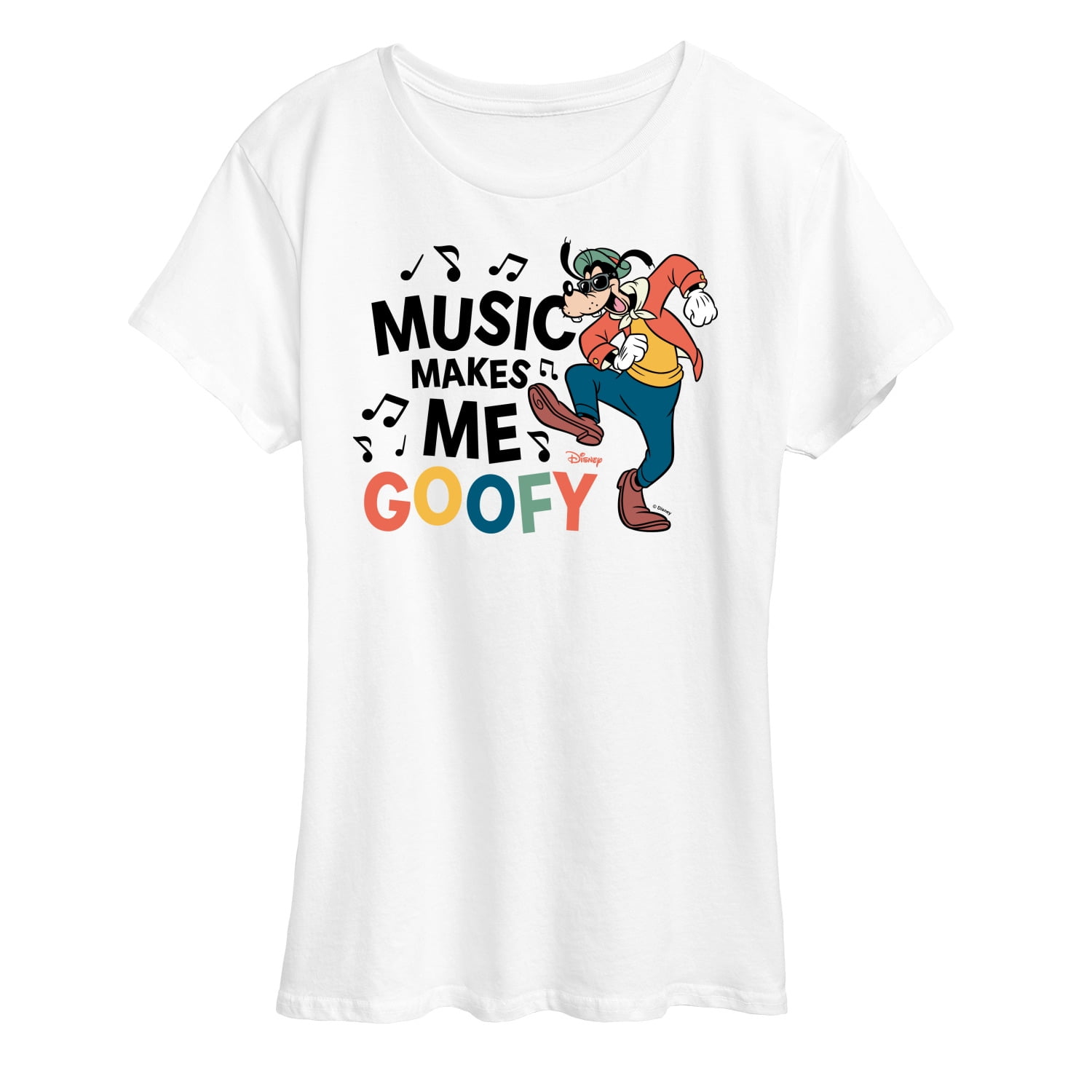 Disney - Mickey & Friends - Music Makes Me Goofy - Dancing - Women's Short  Sleeve Graphic T-Shirt 