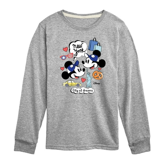 Disney - Mickey & Friends - New York City of Dreams - Toddler And Youth Long Sleeve Graphic T-Shirt