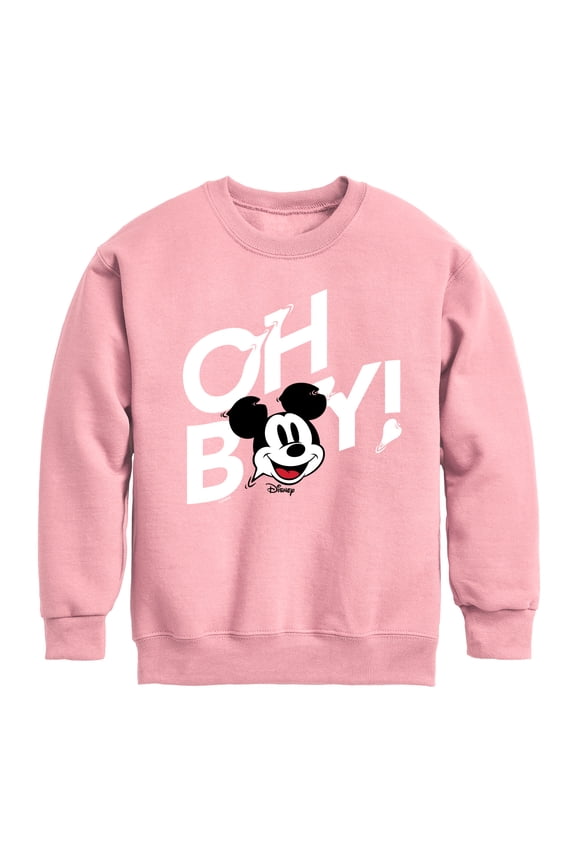 - Mickey & Friends - Oh Boy - Glitch - Toddler And Youth Crewneck Fleece Sweatshirt