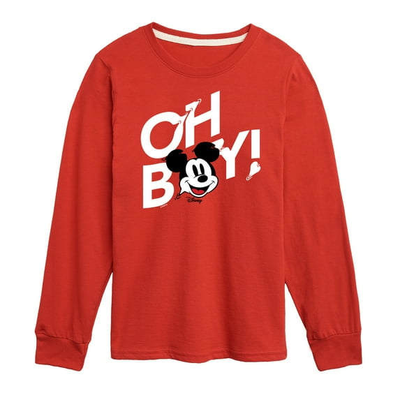 Disney - Mickey & Friends - Oh Boy - Glitch - Toddler And Youth Long Sleeve Graphic T-Shirt