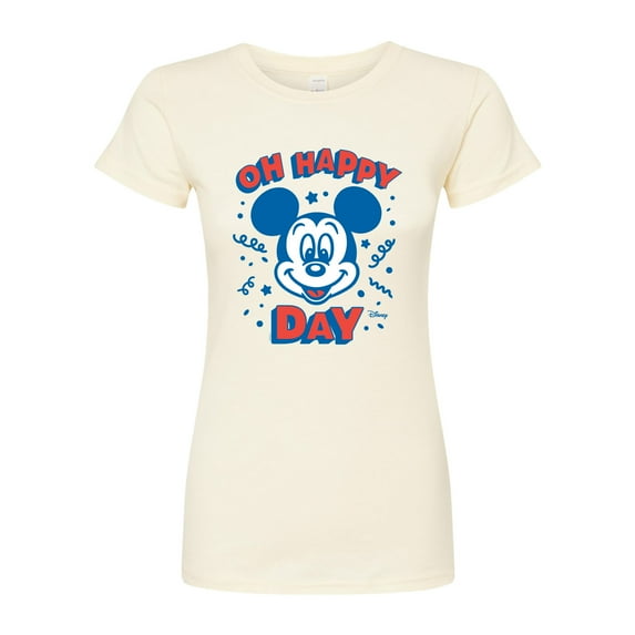 Disney - Mickey & Friends - Oh Happy Day - Celebration - Juniors Fitted Graphic T-Shirt