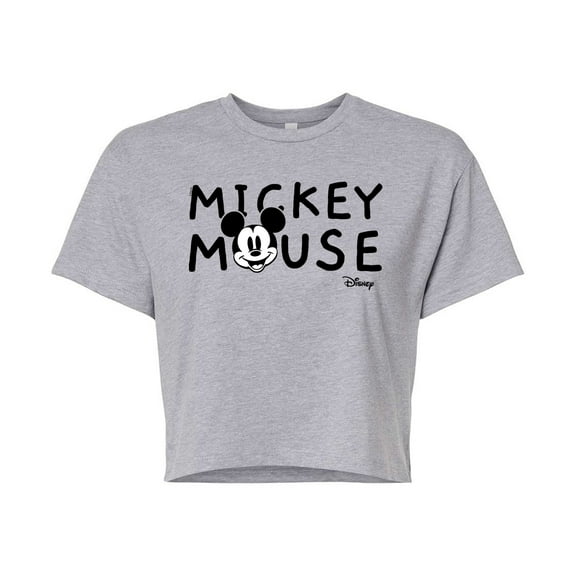 Disney - Mickey & Friends - Original Mickey - Juniors Cropped Cotton Blend T-Shirt