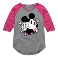 thumbnail image 1 of Disney - Mickey & Friends - Peace Sign - Checkered Background - Toddler And Youth Girls Raglan Graphic T-Shirt, 1 of 5