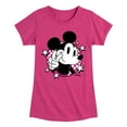 thumbnail image 1 of Disney - Mickey & Friends - Peace Sign - Checkered Background - Toddler And Youth Girls Short Sleeve Graphic T-Shirt, 1 of 5