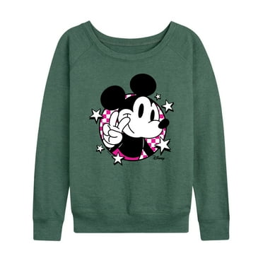 Disney - Mickey & Friends - Peace Sign - Retro Style - Women's Lightweight French Terry Long Sleeve Shirt