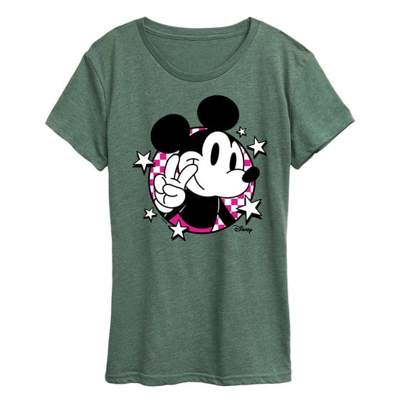 Disney - Mickey & Friends - Peace Sign - Retro Style - Women's Short Sleeve Graphic T-Shirt