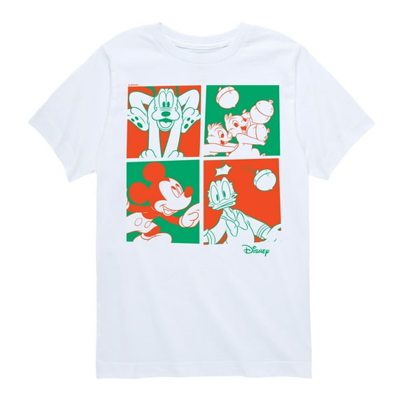 Disney - Mickey & Friends - Playful Character Grid - Youth Short Sleeve Graphic T-Shirt