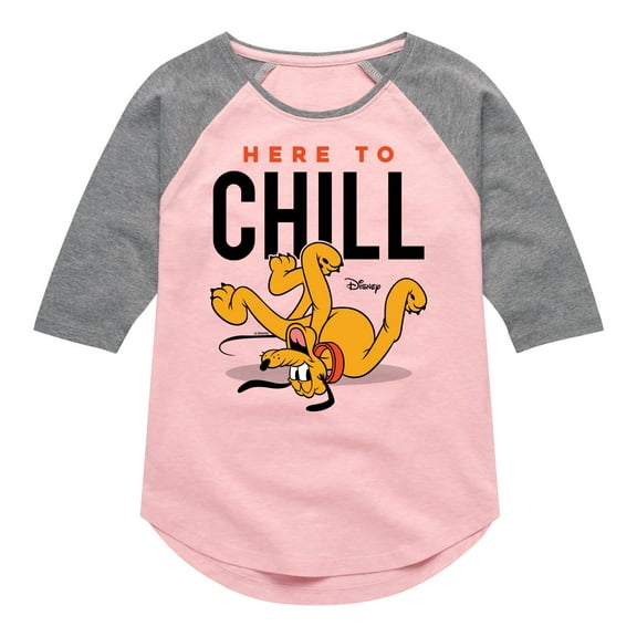 Disney - Mickey & Friends - Pluto - Here to Chill - Toddler And Youth Girls Raglan Graphic T-Shirt
