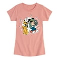 thumbnail image 1 of Disney - Mickey & Friends - Pluto & Mickey Listening to Music - Toddler And Youth Girls Short Sleeve Graphic T-Shirt, 1 of 6