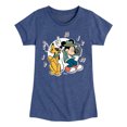 thumbnail image 1 of Disney - Mickey & Friends - Pluto & Mickey Listening to Music - Toddler And Youth Girls Short Sleeve Graphic T-Shirt, 1 of 5