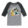 thumbnail image 1 of Disney - Mickey & Friends - Pluto & Mickey Listening to Music - Toddler And Youth Raglan Graphic T-Shirt, 1 of 4