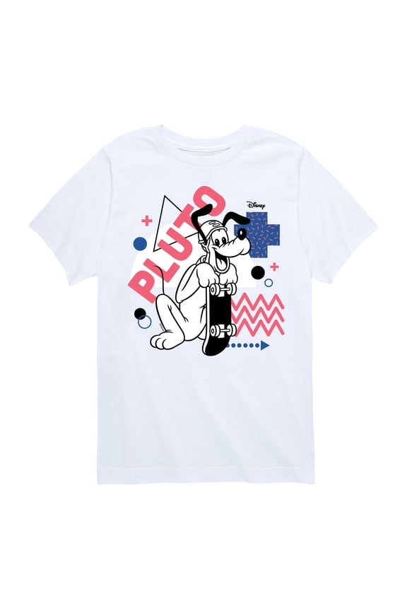 - Mickey & Friends - Pluto - Retro Style - Skater - Toddler And Youth Short Sleeve Graphic T-Shirt