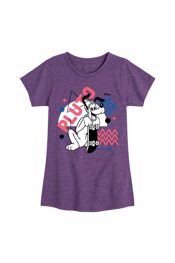 - Mickey & Friends - Pluto Retro Styled Skater - Toddler And Youth Girls Short Sleeve Graphic T-Shirt