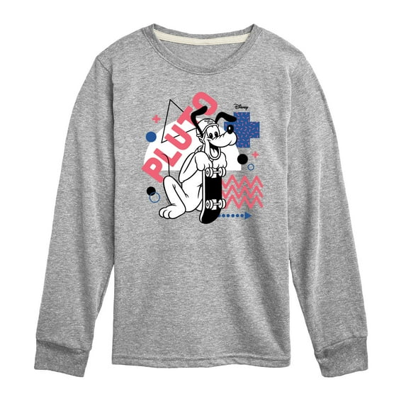 Disney - Mickey & Friends - Pluto Retro Styled Skater - Toddler And Youth Long Sleeve Graphic T-Shirt