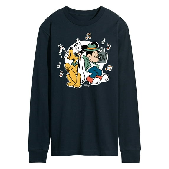 Disney - Mickey & Friends - Pluto Sings while Mickey Dances - Men's Long Sleeve T-Shirt