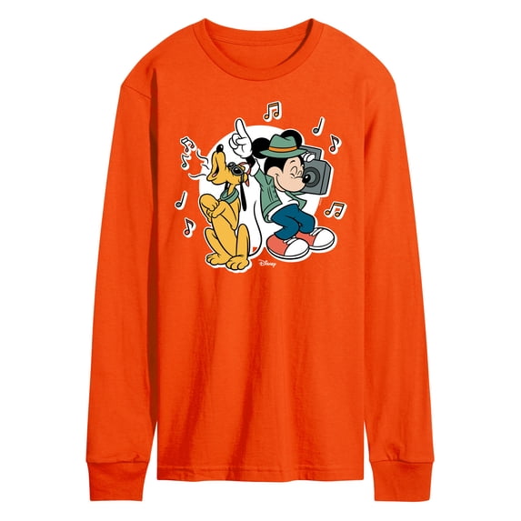 Disney - Mickey & Friends - Pluto Sings while Mickey Dances - Men's Long Sleeve T-Shirt