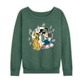 thumbnail image 1 of Disney - Mickey & Friends - Pluto Sings while Mickey Dances - Women's Lightweight French Terry Long Sleeve Shirt, 1 of 5