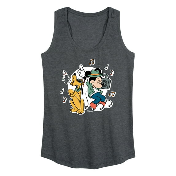 Disney - Mickey & Friends - Pluto Sings while Mickey Dances - Women's Racerback Tank Top