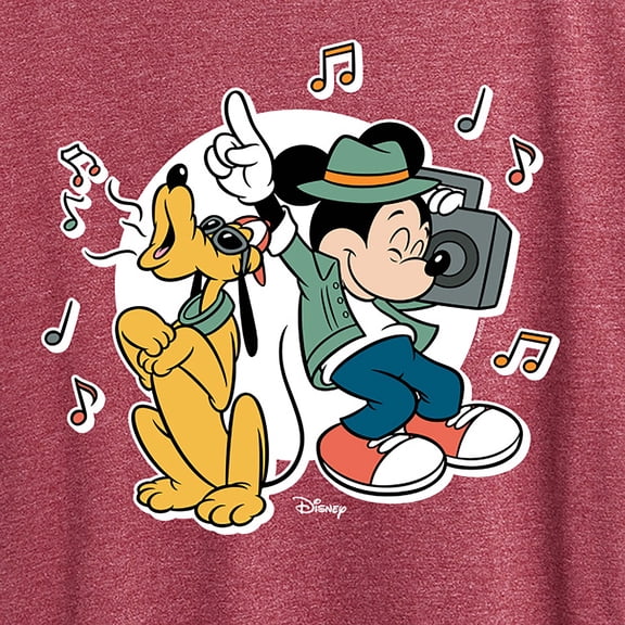Disney - Mickey & Friends - Pluto Sings while Mickey Dances - Women's Short Sleeve Graphic T-Shirt