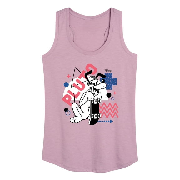 Disney - Mickey & Friends - Pluto Skates Too - Retro Style - Women's Racerback Tank Top