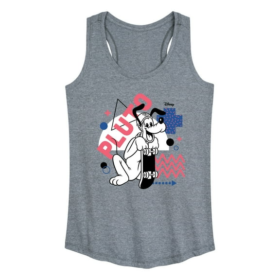 Disney - Mickey & Friends - Pluto Skates Too - Retro Style - Women's Racerback Tank Top