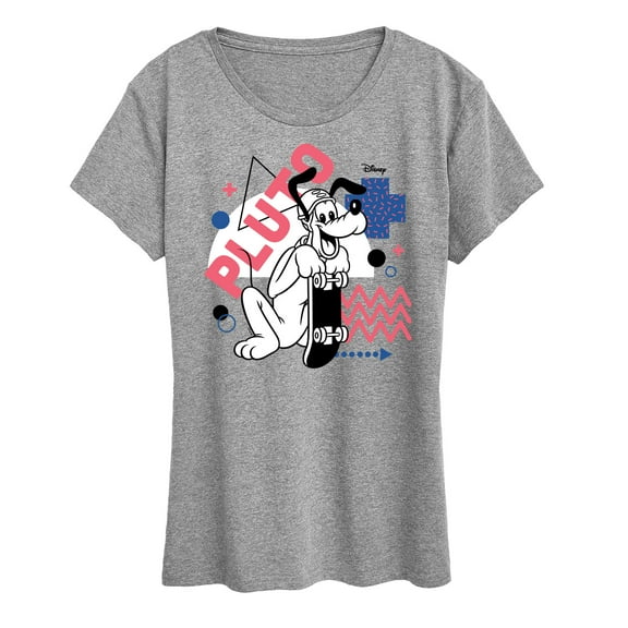 Disney - Mickey & Friends - Pluto Skates Too - Women's Short Sleeve Graphic T-Shirt