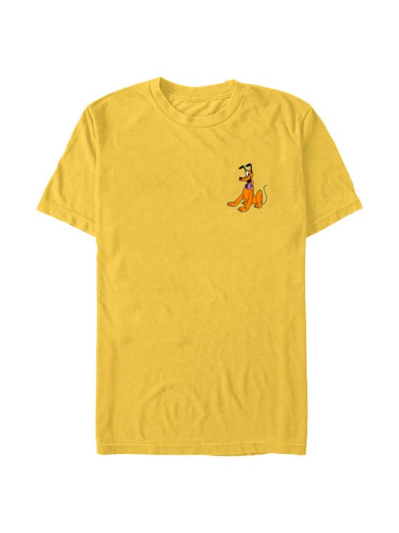 Mickey & Friends Pluto Small Pose - Short Sleeve Blended T-Shirt for Adults - Customized-Yellow