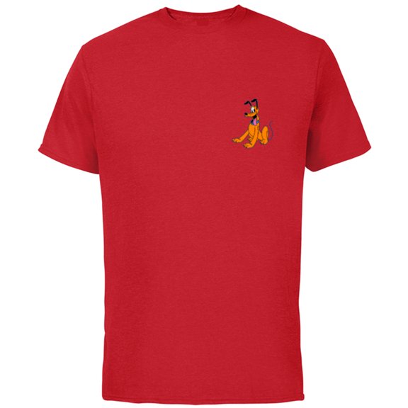 Disney Mickey & Friends Pluto Small Pose - Short Sleeve Cotton T-Shirt for Adults - Customized-Red