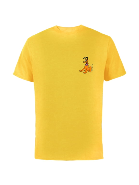Mickey & Friends Pluto Small Pose - Short Sleeve Cotton T-Shirt for Adults - Customized-Yellow