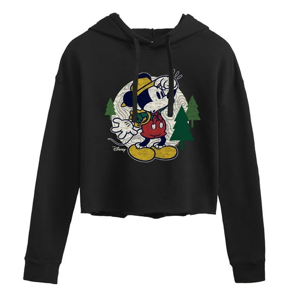 Disney - Mickey & Friends - Possibly Took A Wrong Turn - Camping - Hiking - Juniors Cropped Pullover Hoodie