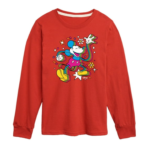 Disney - Mickey & Friends - Psychedelic Style Mickey - Toddler And Youth Long Sleeve Graphic T-Shirt
