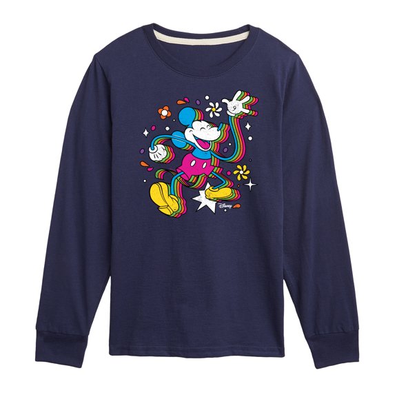Disney - Mickey & Friends - Psychedelic Style Mickey - Toddler And Youth Long Sleeve Graphic T-Shirt
