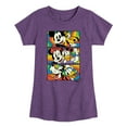 thumbnail image 1 of Disney - Mickey & Friends - Retro Blocks - Mickey, Minnie, & Goofy - Toddler And Youth Girls Short Sleeve Graphic T-Shirt, 1 of 5