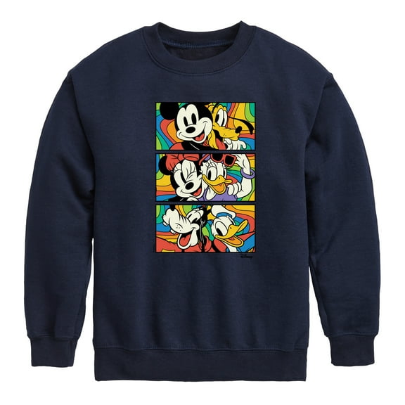 Disney - Mickey & Friends - Retro Blocks - Mickey, Minnie, & Goofy - Toddler And Youth Long Sleeve Graphic T-Shirt