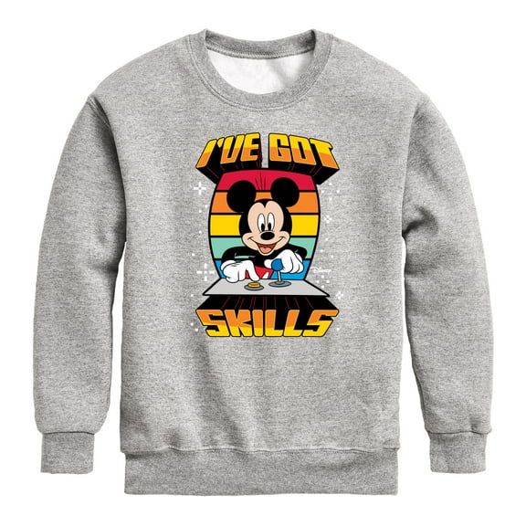 Disney - Mickey & Friends - Retro Gaming Mickey - I Got Skills - Toddler And Youth Crewneck Fleece Sweatshirt