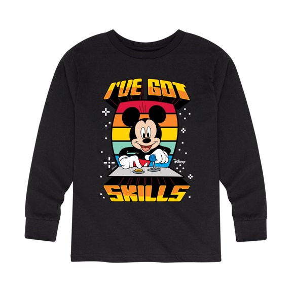 Disney - Mickey & Friends - Retro Gaming Mickey - I Got Skills - Toddler And Youth Long Sleeve Graphic T-Shirt