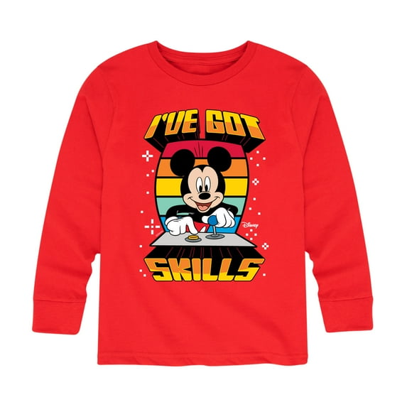 Disney - Mickey & Friends - Retro Gaming Mickey - I Got Skills - Toddler And Youth Long Sleeve Graphic T-Shirt