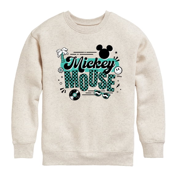 Disney - Mickey & Friends - Retro Music Icons - Toddler And Youth Crewneck Fleece Sweatshirt